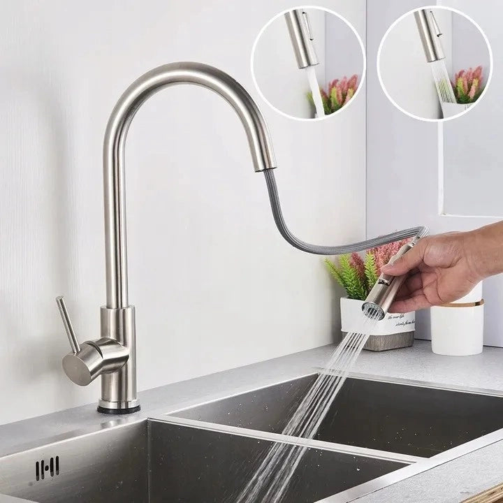 Rubinetto Da Cucina Rea Fresh Nickel Brush Inox