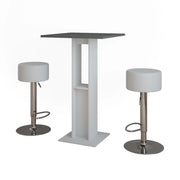 Vicco Set di tavoli da bar Bianco/antracite 65 x 65 cm con 2 sgabelli da bar