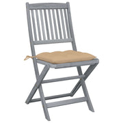 Sedie da Giardino Pieghevoli 2pz con Cuscini in Massello Acacia 3064554
