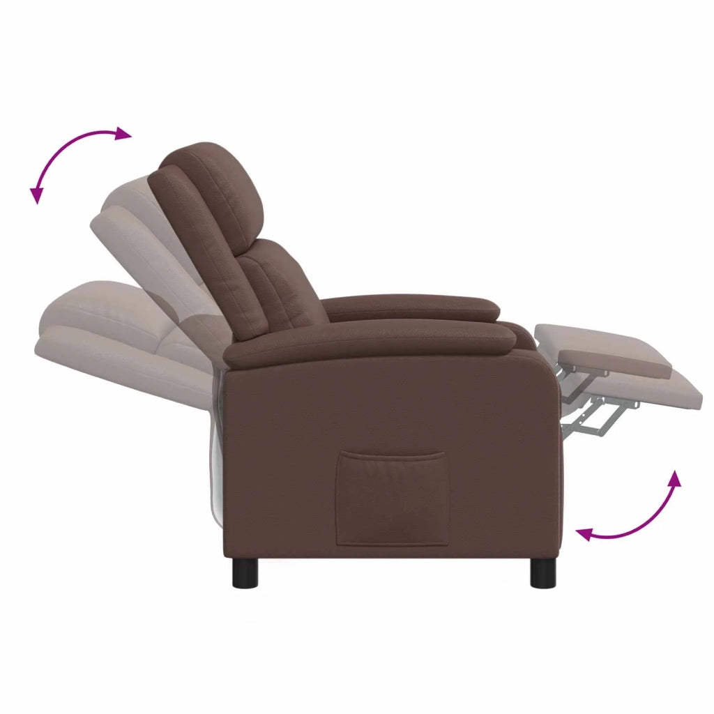 Divano Sedia-Poltrona Massaggiante Marrone Similpelle 556048
