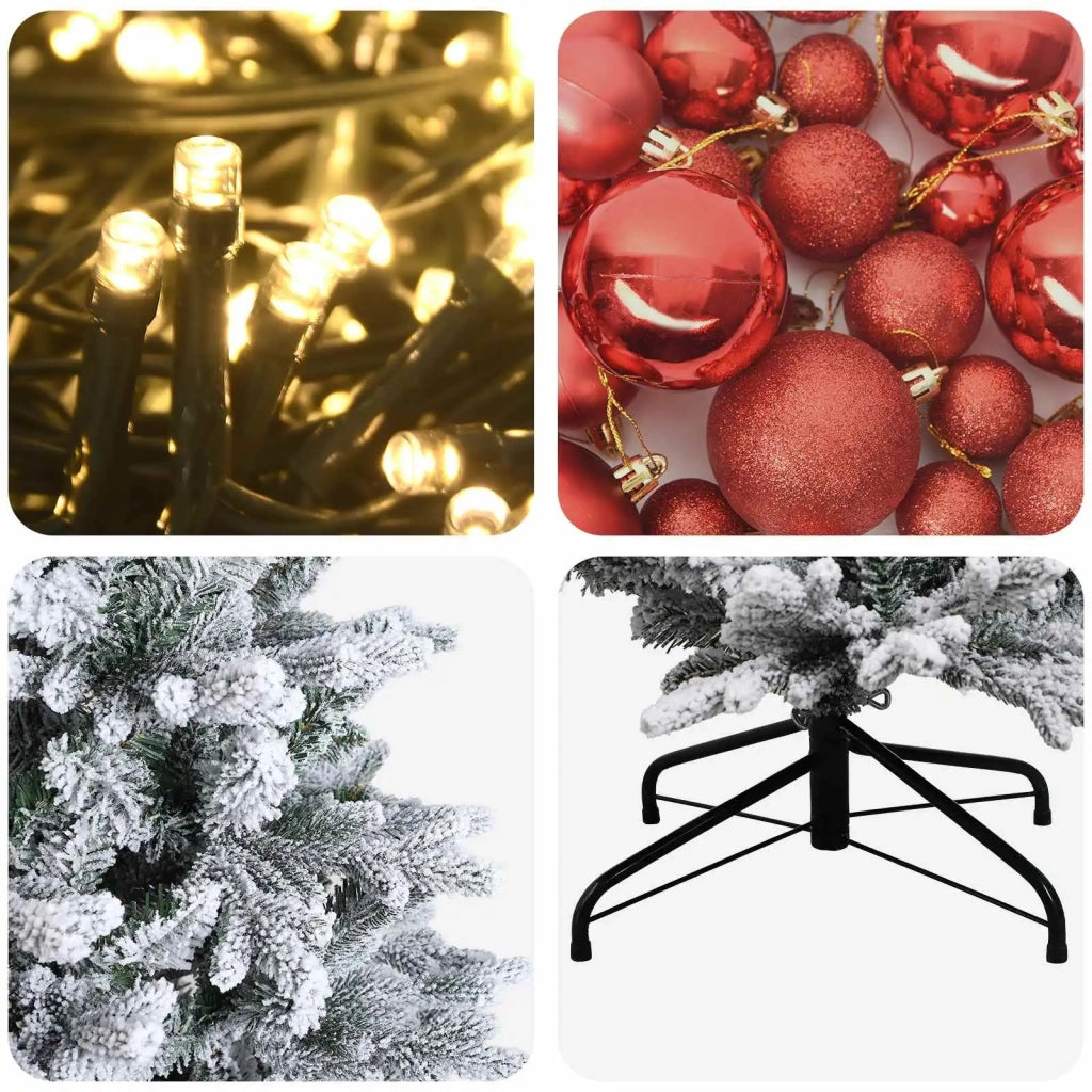 Albero di Natale artificiale con palline 150 cm 150 LED 3465854