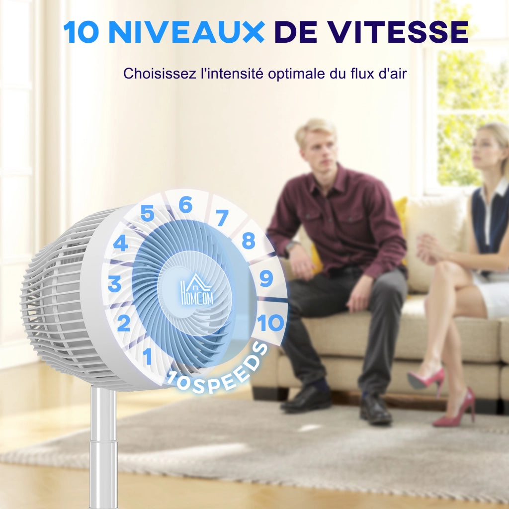 Ventilatore da Scrivania con Telecomando e Batteria Ricaricabile USB, Regolabile in Altezza e Inclinazione, Bianco ¨C zephmum ¨C 30x20x15