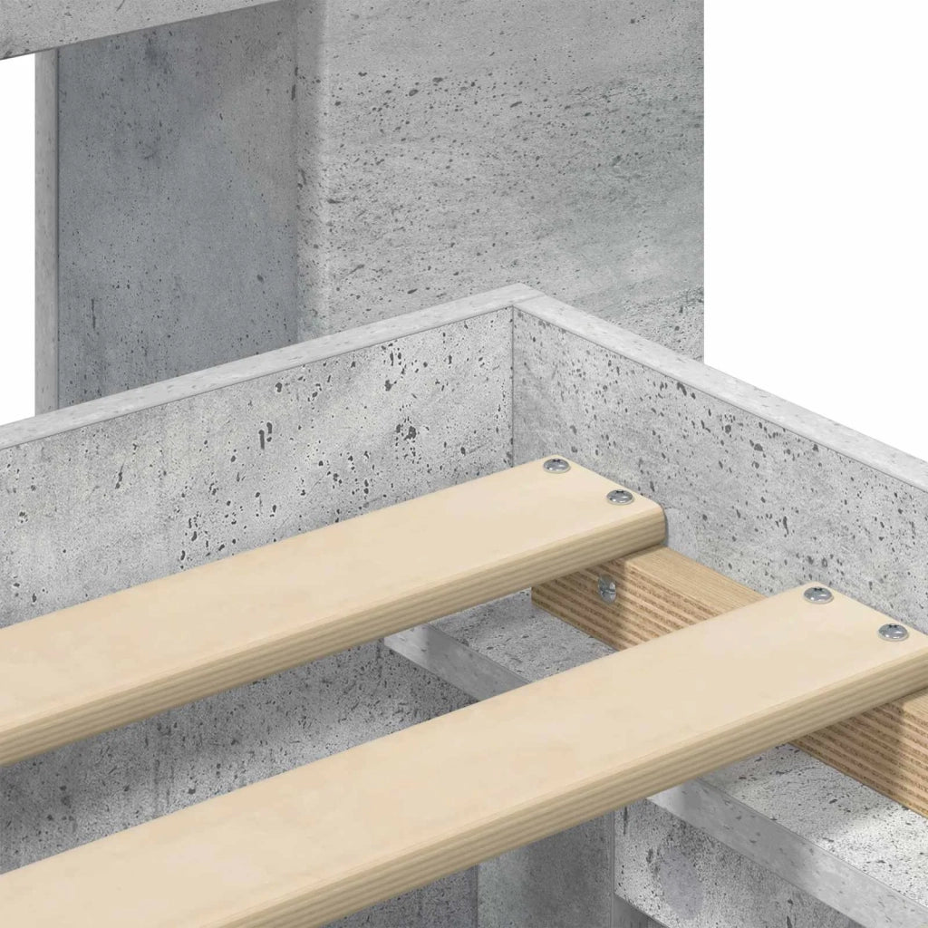 Struttura del letto con stoccaggio e testata Grigio Cemento 3433992