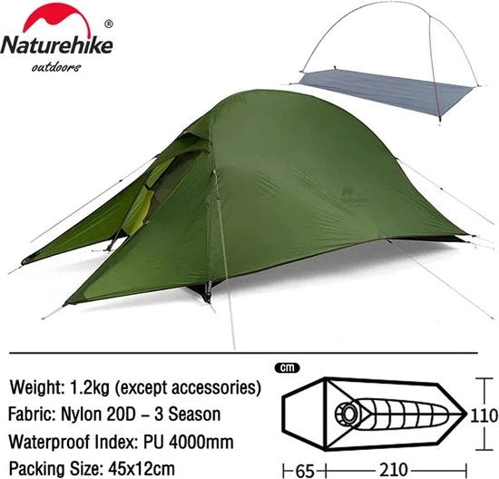 Tenda Unifamiliare - Acqua Impermeabile - Resistente al Tempo - Tende - Eventi - Verde Scuro - 210x110