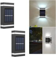 2 Lampade Solari - Illuminazione Esterna Idrorepellente per Terrazza, Giardino, Villa o Parete Esterna - Luce Bianca