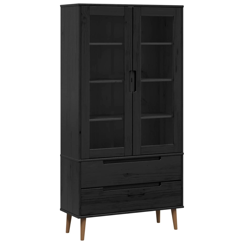 Armadio in Vetro Nero 90 x 35 x 175 cm