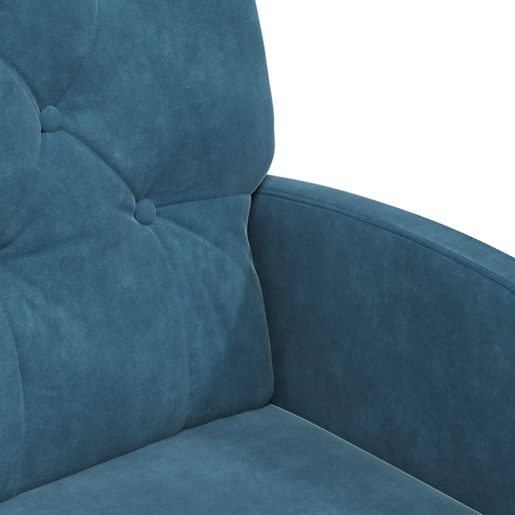 Sedie da Pranzo con Ruote 2 pcs Blu 58 x 67 x 97 cm Velluto 42017865