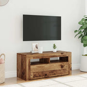 Mobile Porta TV con LED Legno Antico 90x35x40 cm Multistrato