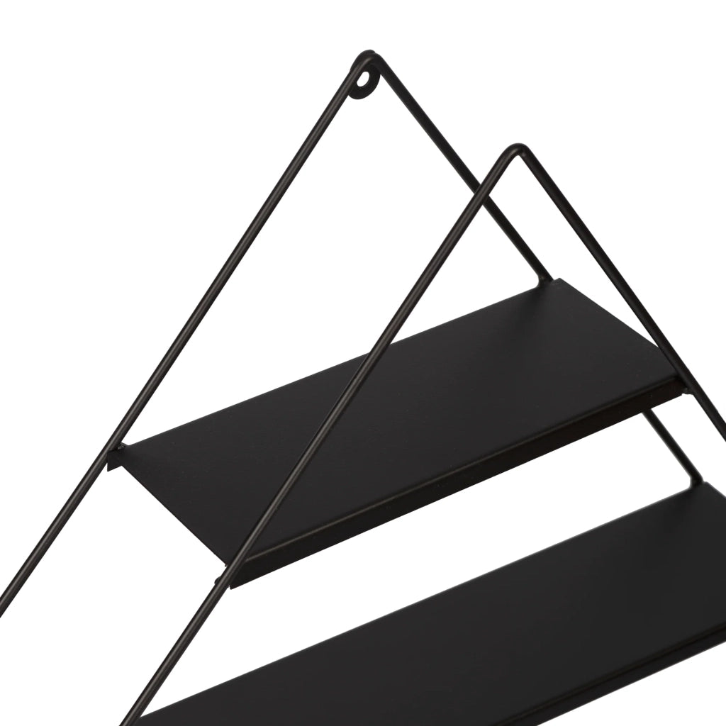 Scaffale dal design senza tempo per soggiorno/camera da letto contenitore metallico a forma di diamante da parete 66 x 50 x 9 cm nero 03_0011268