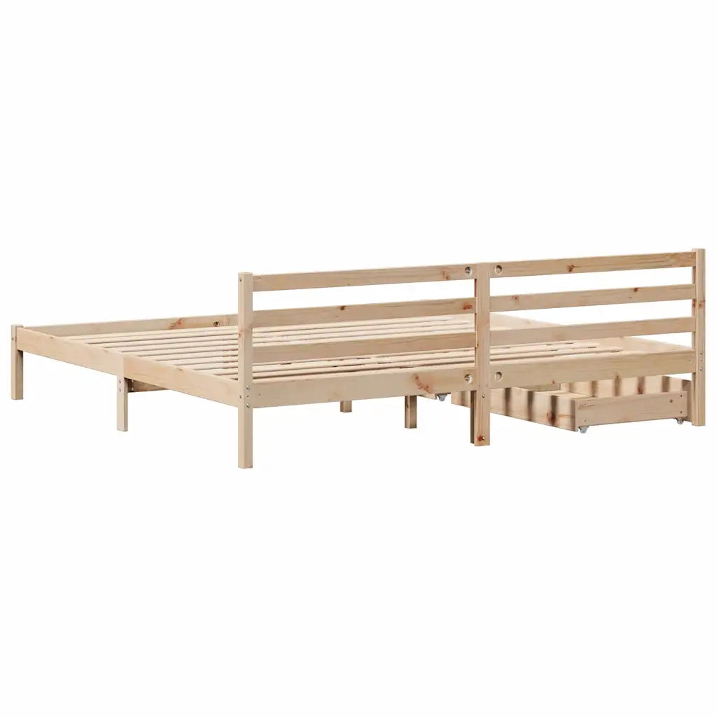Letto senza Materasso 200x200 cm in Legno Massello di Pino