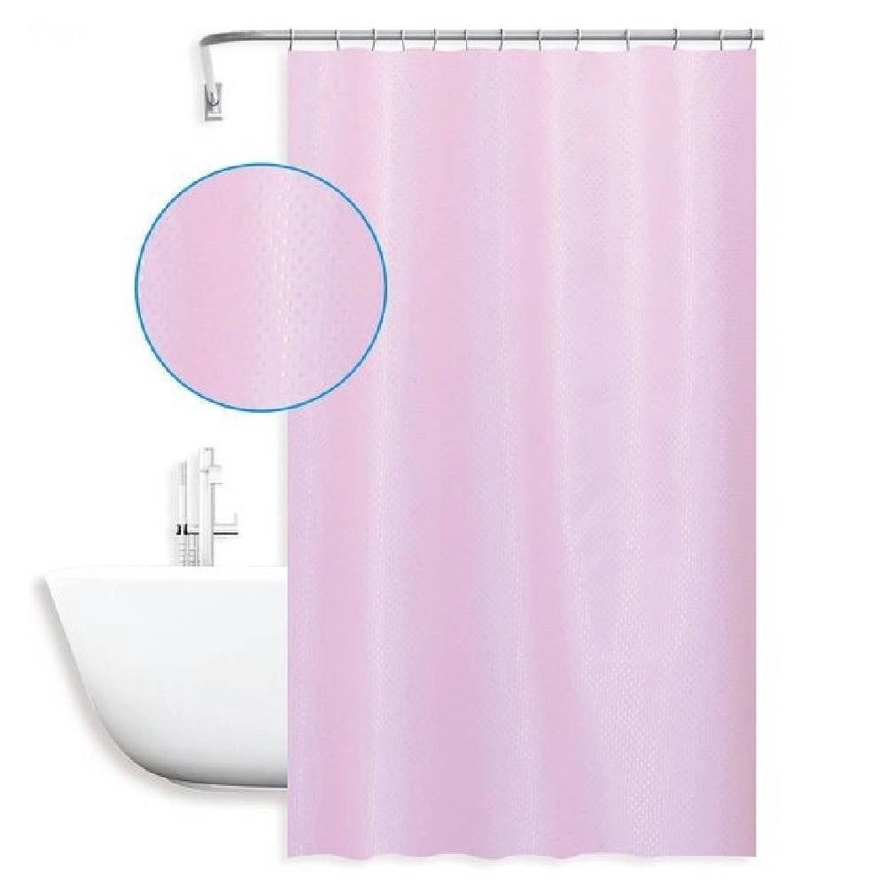 Trade Shop - Tenda Doccia Antimuffa Impermeabil 180x200cm Con Anelli Rosa Texture Rombi 59823 -