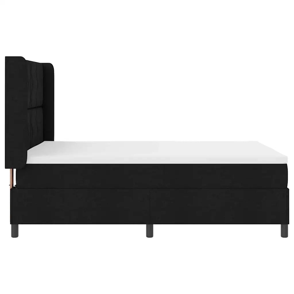 Letto a Sorgente LED con materasso Nero 140 x 200 cm Tessuto 3343569