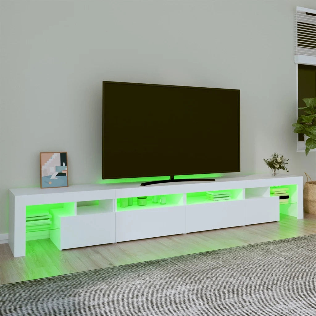 Mobile Porta TV con Luci LED Bianco 260x36,5x40 cm 3152818