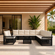 Set Divano da Giardino 12 pz Nero polyrattan 3434884