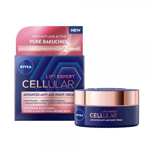 NIVEA CREMA VISO NOTTE ANTI-AGE EFFETTO LIFTING VISIBILE IN 2 SETTIMANE RIDEFINISCE I CONTORNI RIDUCE LE RUGHE PIÙ PROFONDE RESTITUISCE STRUTTURA ALLA PELLE 50 ML