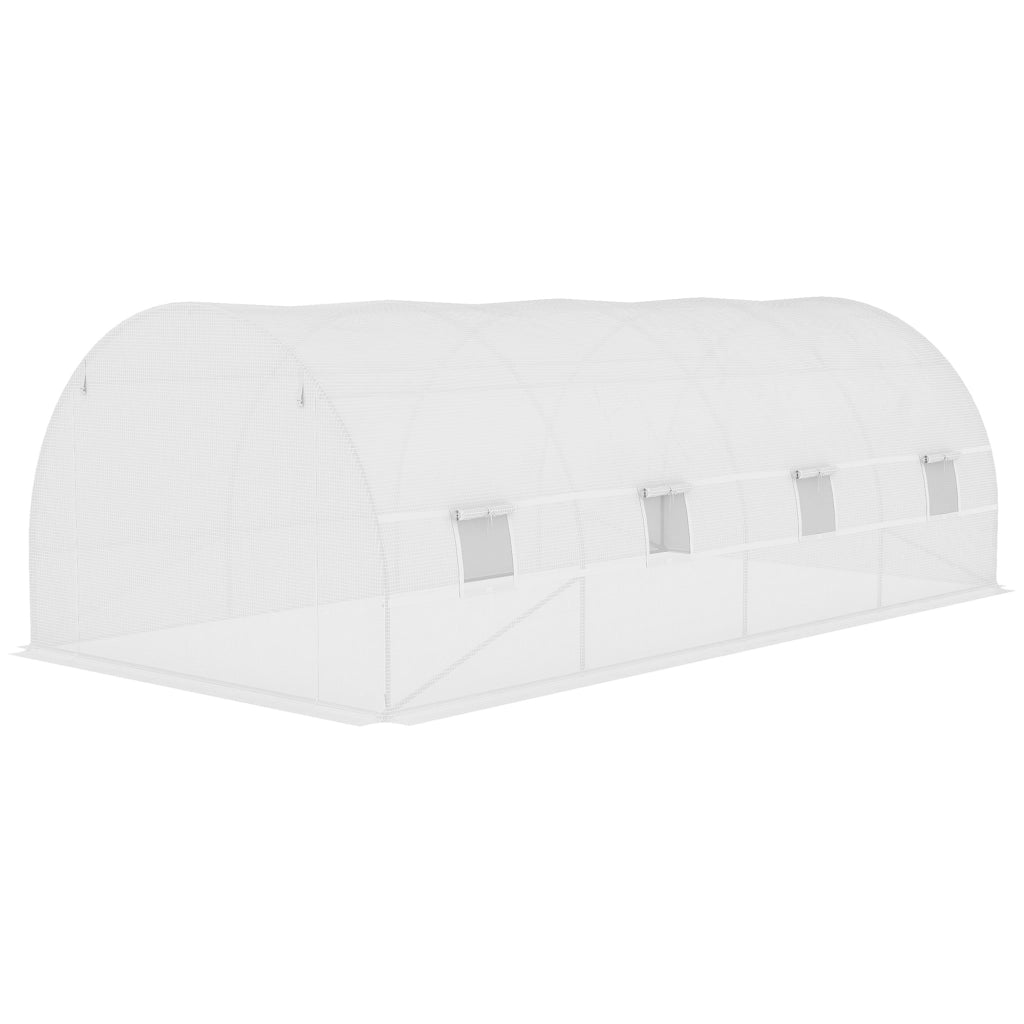 Copertura per Serra Tunnel 600x300x200cm con 12 Finestre ¨C Zephmum ¨C Bianco