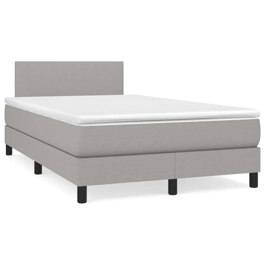 Giroletto a Molle con Materasso Grigio Chiaro 120x200cm Tessuto
