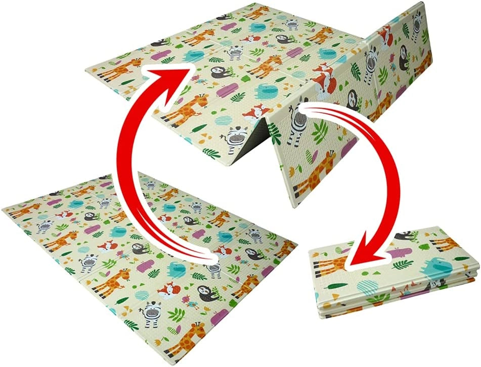 Tappeti Gioco Bambini dimensione 200x150x1cm Tappeto per Bambini Pieghevole Tappetino Schiuma Pavimento Antiscivolo