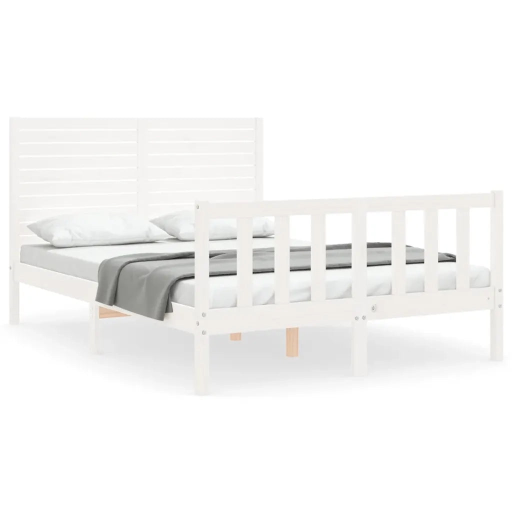 Giroletto senza Materasso-Struttura Letto Bianco 140x200 cm Legno Massello Pino 834695
