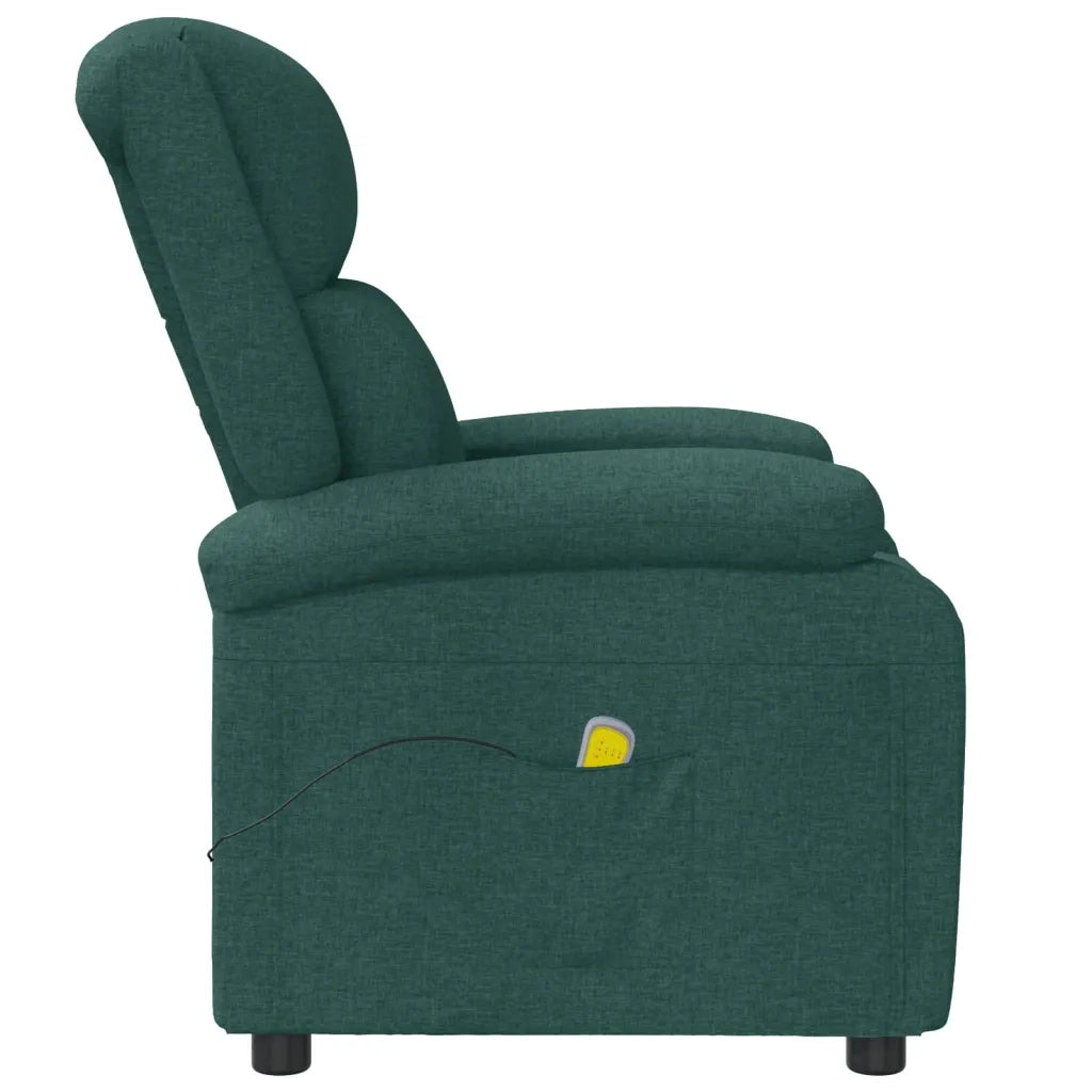 Poltrona ad Ala Massaggiante Verde Scuro in Tessuto 342432