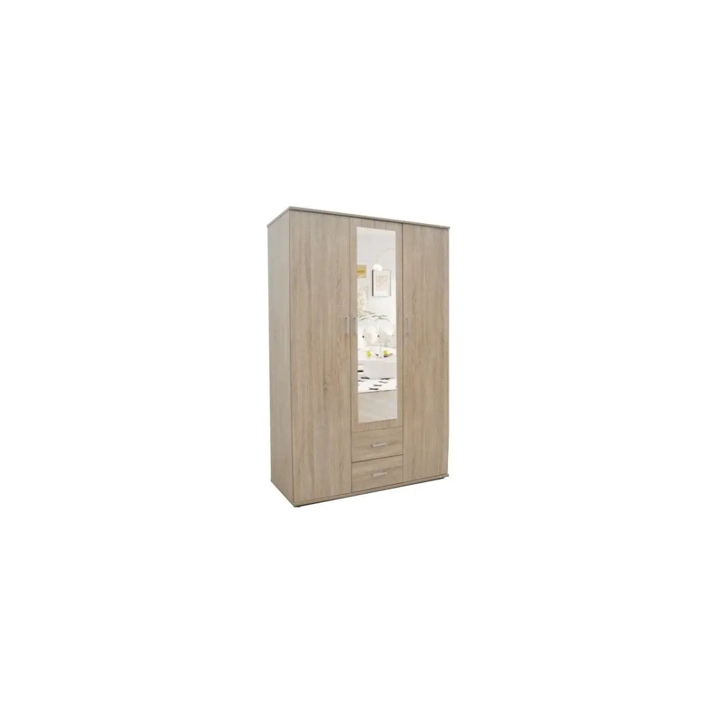 Armadio TOM 3 ante – Quercia Sonoma – Con specchio – L120 x H185 cm
