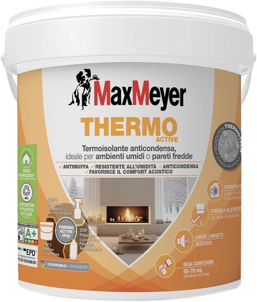 Pittura Murale Termica Antimuffa e Anticondensa Thermo Active Aerogel, 10L