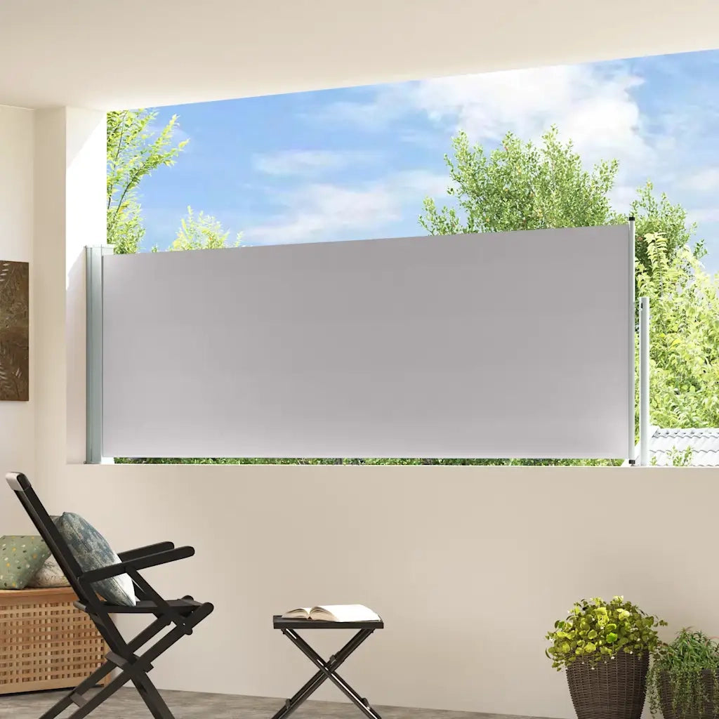 Tenda Laterale Retrattile per Patio 100x300 cm Grigio 48374
