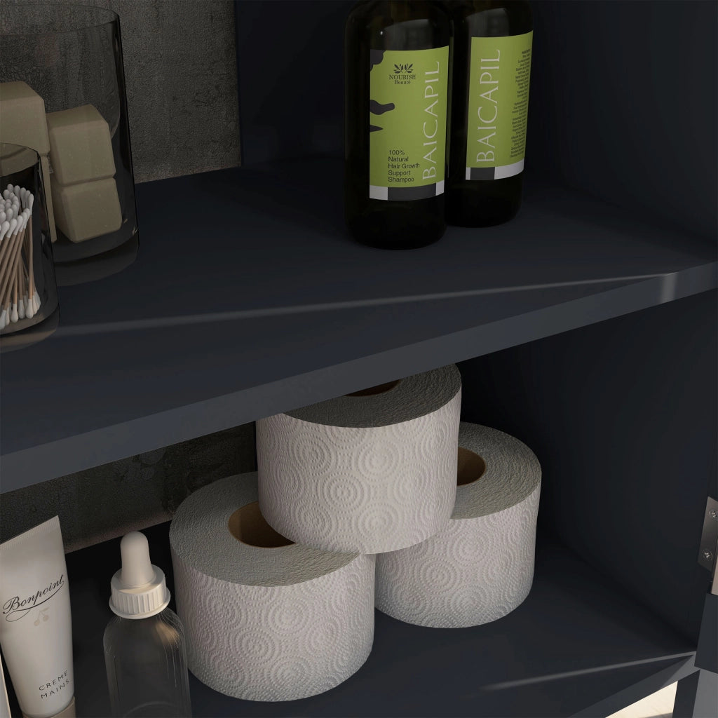 Mobile Sottolavabo a 2 Ante con Ripiano Regolabile ¨C zephmum ¨C Truciolato MDF Grigio 60x30x60 cm