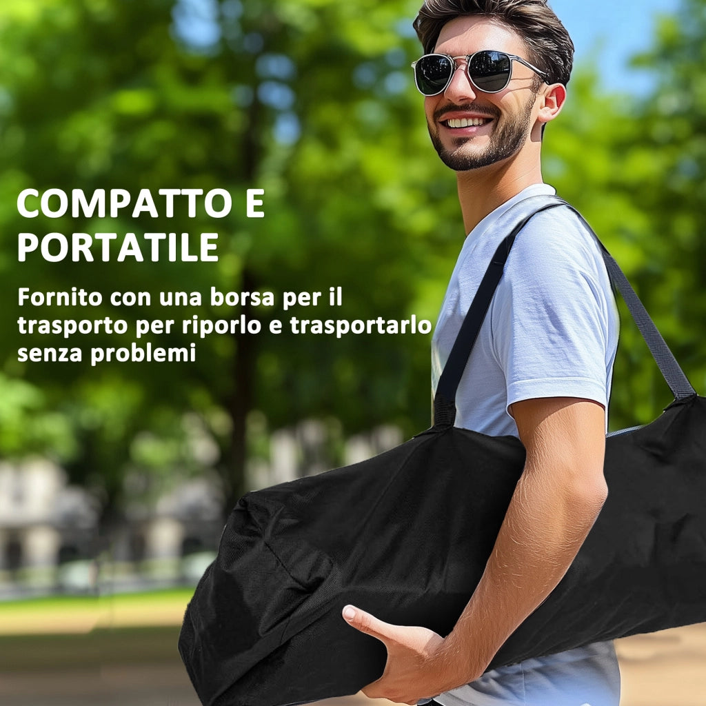 Set 2 Sedie da Campeggio Pieghevoli 94x62x100 cm con Borsa Frigo Integrata Rosso