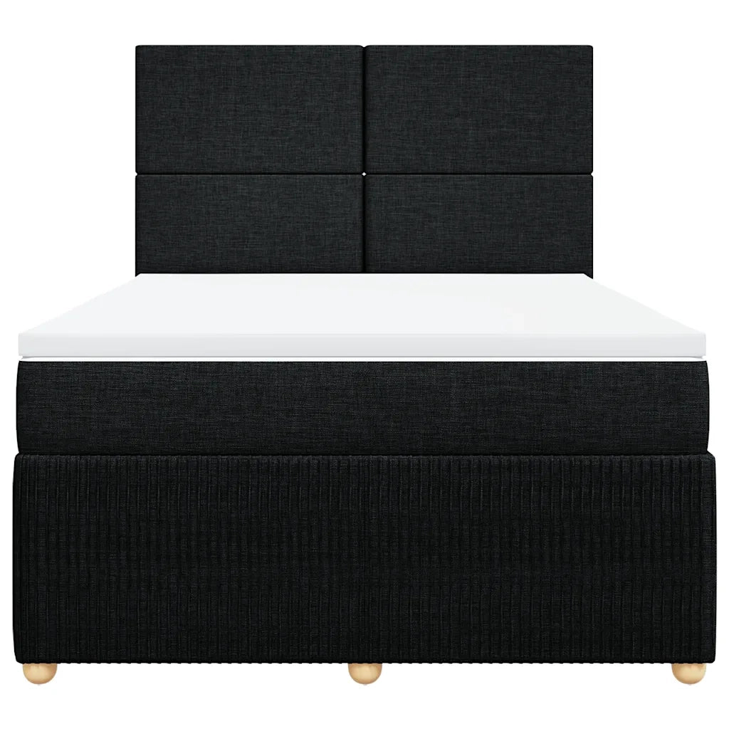 Giroletto a Molle con Materasso Nero 140x200 cm in Tessuto 3292074