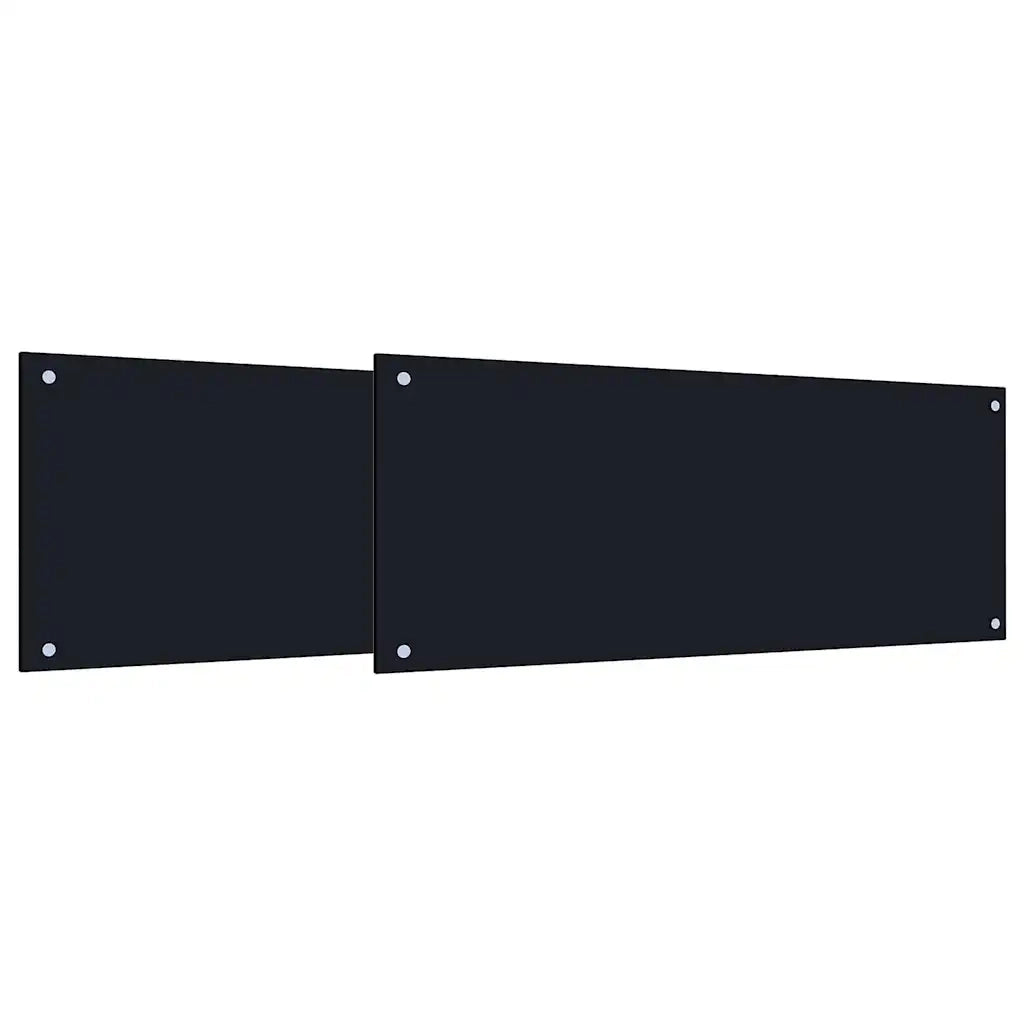 Schienale da cucina 2 pcs Nero 100 x 40 cm vetro temperato 3415440