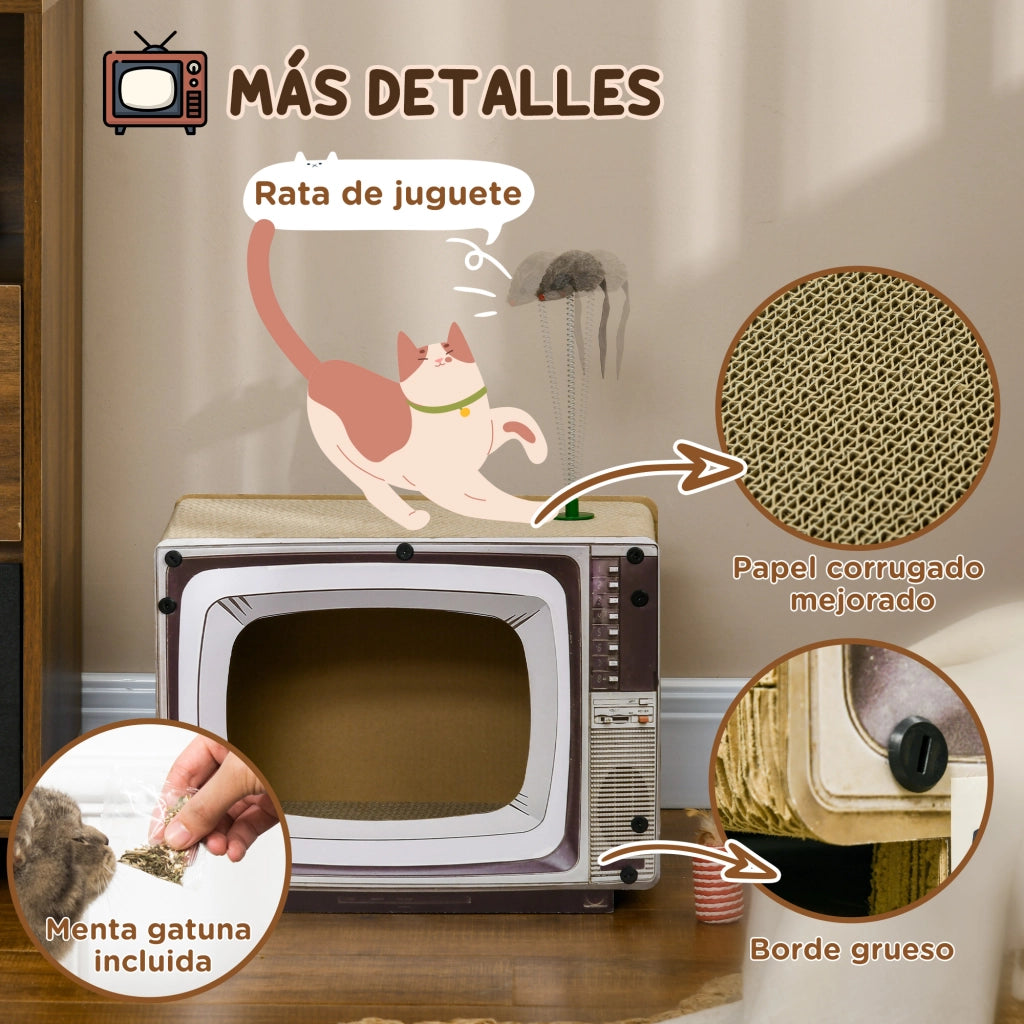 Televisore Gioco per Gatti con Topo ¨C Zephmum ¨C Arena 43x23x32,5 cm