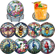 Pannelli di Diamond Painting da 8 pezzi con supporto e contenitore, figure di animali in Diamond Art, disegni di Diamond Painting per adulti e bambini, pannelli di Diamond Cup con cuscino di gomma, attività di knitting per adulti donne