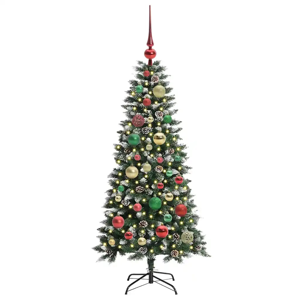 Albero di Natale Artificiale-Albero Natalizio con 150 LED Verde 120 cm 417048