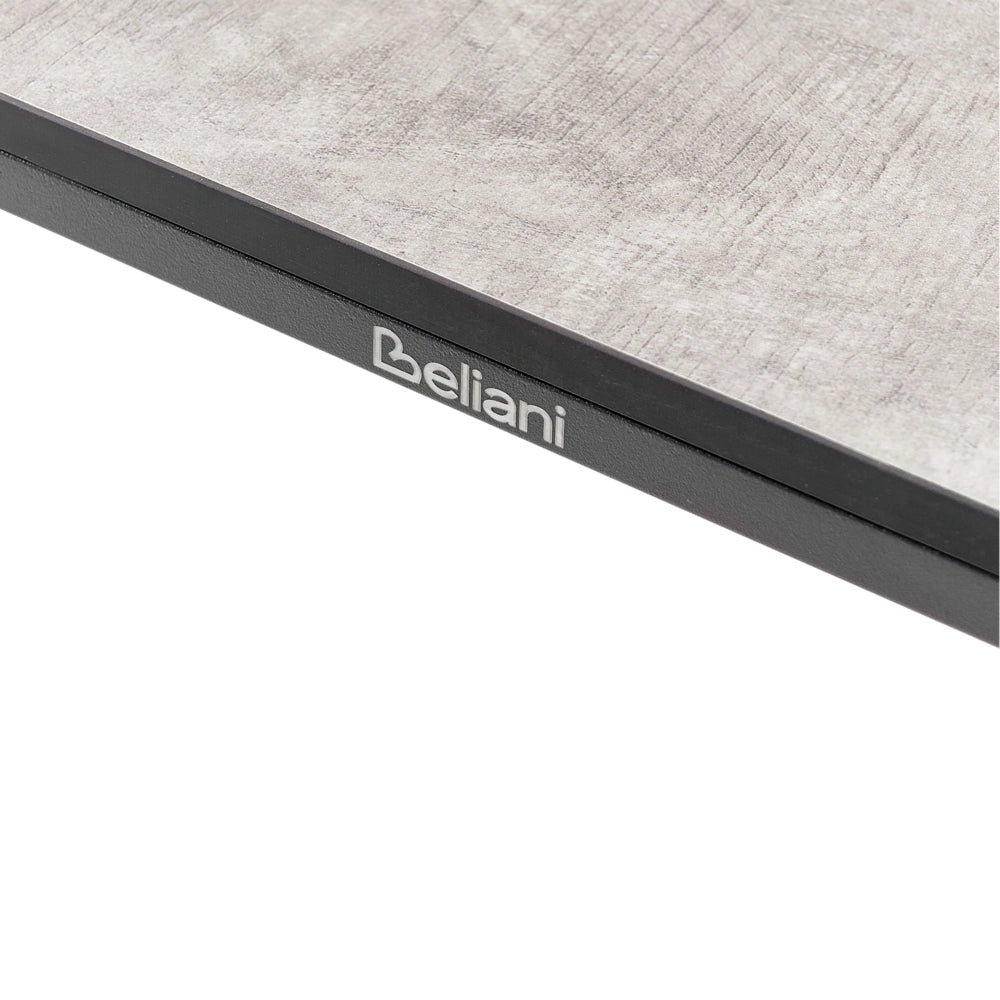Tavolo da pranzo da giardino Piano in HPL grigio chiaro Telaio in alluminio grigio scuro Resistente ai raggi UV all'acqua e alla ruggine Stile moderno del patio esterno