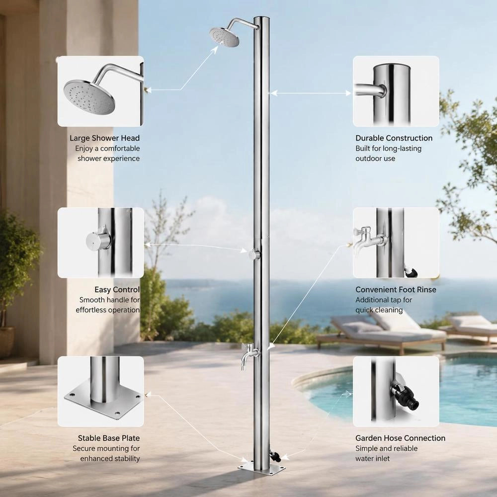 Garden Shower 215 Cm Stainless Steel