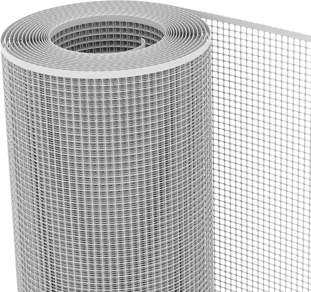 RETE DI PROTEZIONE 'QUADRA'  1,0x50 mt - colore argento  Rete Protettiva in Plastica a Maglia Quadrata per Balconi, Cancelli e Recinzioni