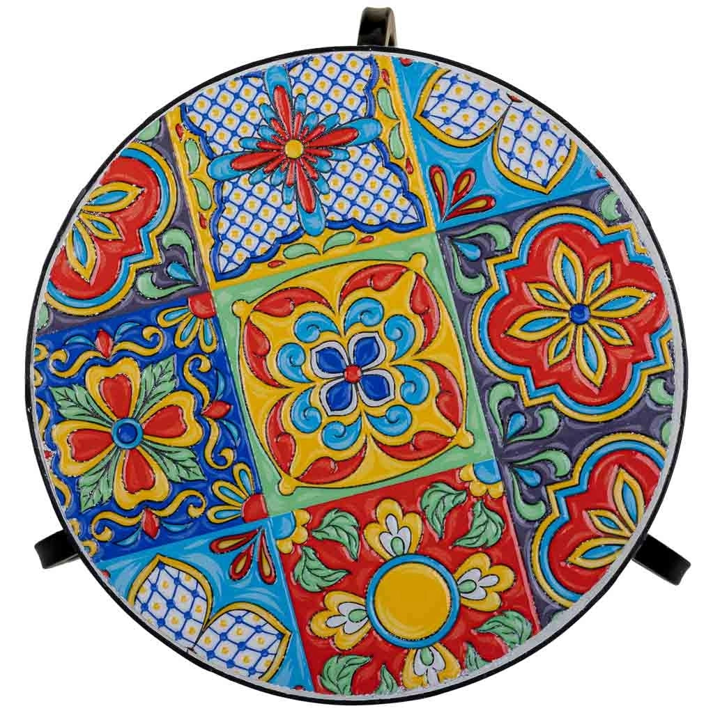 Set 3 supporti mosaico e metallo neri