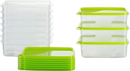 Contenitore per congelatore - 1 litro - verde - 10 pezzi