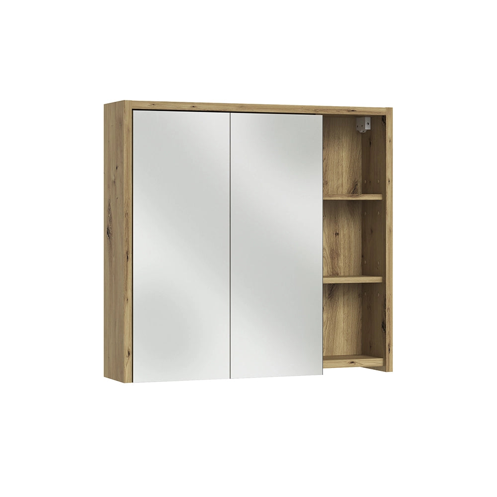 Specchio contenitore bagno Viola Cachemire/Rovere artigianale 80 x 75 cm Vicco