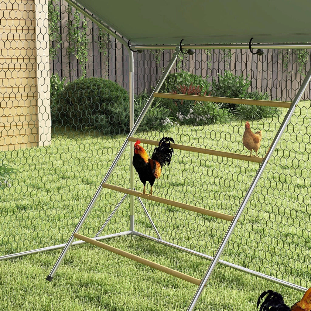 Pollaio per galline con recinto esterno, rete metallica e piano UV ¨C zephmum ¨C per 24-30 galline