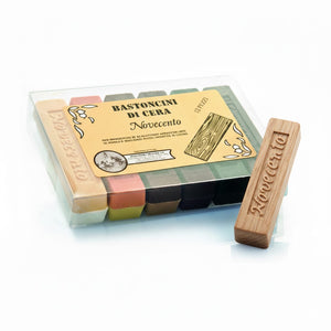 BASTONCINO DI CERA colore noce chiaro- 12 pezzi  - NOVECENTO