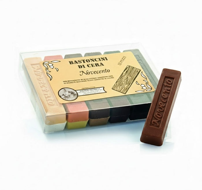 BASTONCINO DI CERA colore teak- 12 pezzi  - NOVECENTO