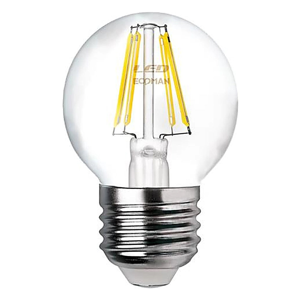 Lampadina led a filamento sfera e27 6 w *** colore- luce fredda 6000 k, confezione 1