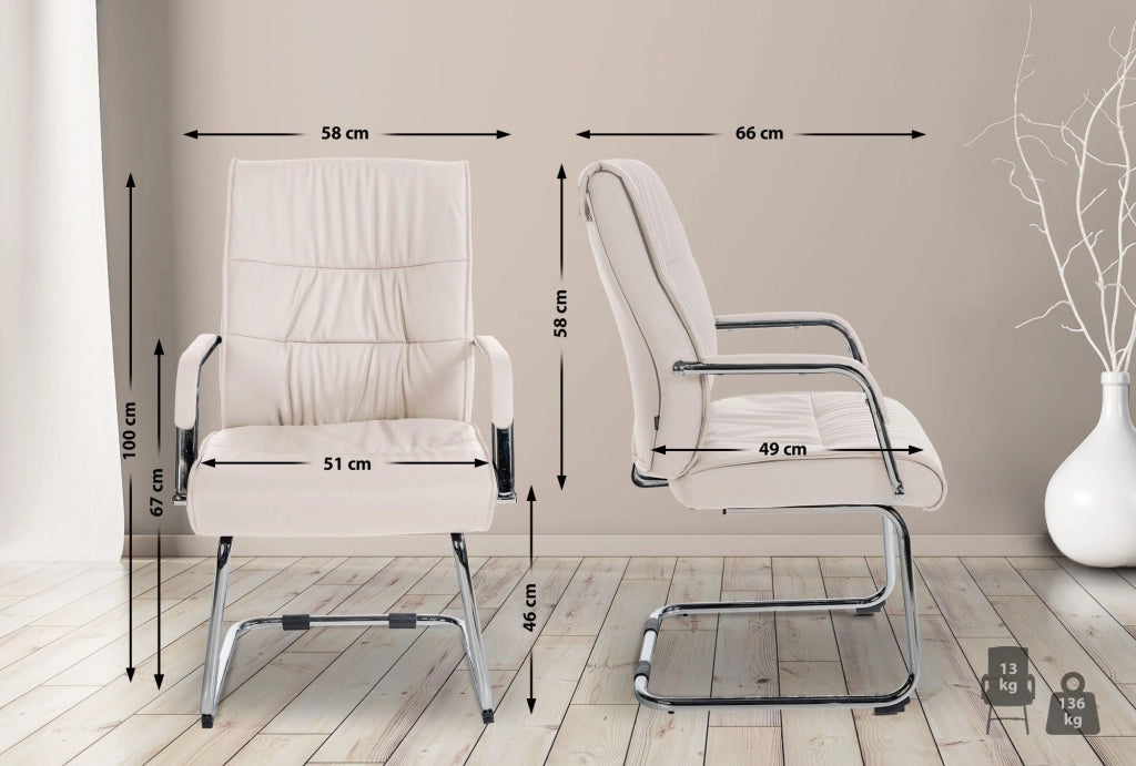 Sedia Sievert in similpelle crema
