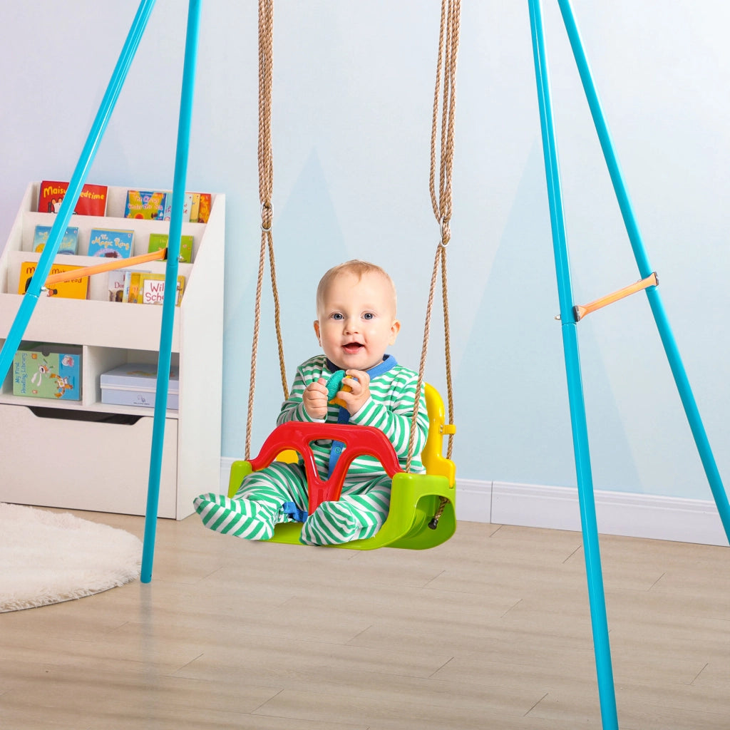 Altalena per Bambini con Schienale Regolabile ¨C Zephmum ¨C 42x33x120-180 cm Multicolore
