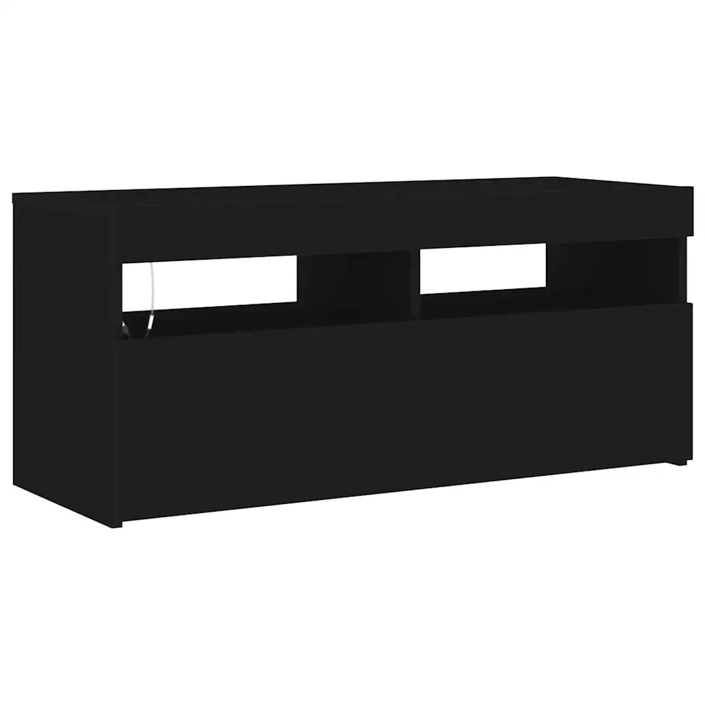 Mobile Porta TV con Luci LED Nero 90x35x40 cm 804383