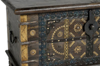 Cassapanca in massello di mango con particolari in ottone