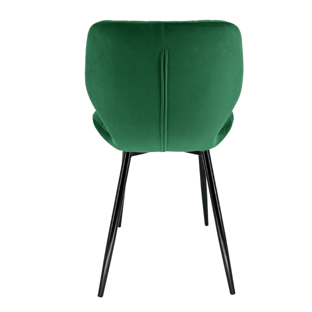 Set di 2 Sedie da Pranzo in Velluto SJ.17 Verde Bottiglia