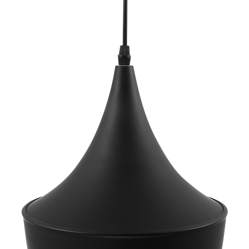 Lampada a Sospensione Metallo Nero 197 cm Bicolore Paralume Contemporaneo Moderno